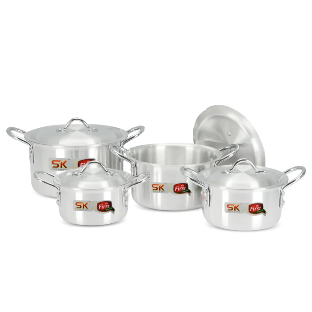 SK 08 Pieces Aluminum Classic Casserole Set - 26 to 33 cm