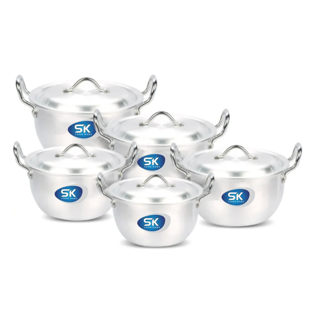 SK 10 Pieces Aluminum Heavy Gauged Metal Finish Casserole Tempo Set 1/5