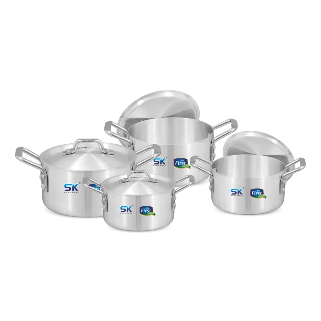 SK 8 Pieces Aluminum Stock Pot Set 1/4